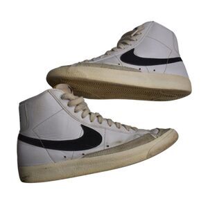 Nike Blazer Mid 77 Vintage White Black Sneakers Shoes Mens 7.5 Womens 10
